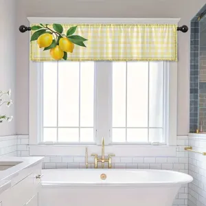 Mantovana per finestra a quadretti con limone fresco stile pastorale per cucina o bagno casa
