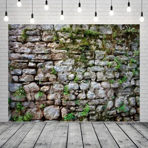Realistic vintage stone wall photography backdrop cloth for studio portrait shoots