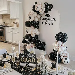 Elegante 2026 afstudeerfeest boog achtergrondhoes met ballon slinger decoratie set