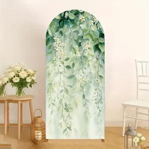 Aquarel groen gebogen achtergrond doek voor bos thema bruiloft feest foto rekwisiet