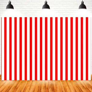 Fondo de Fotografía Clásico de Rayas Rojas y Blancas de Circo para Decoraciones de Fiesta de Carnaval Cumpleaños Niños Atrezzo