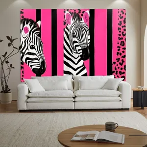 Sfondo fotografico zebrato leopardato rosa e nero per decorazione murale di feste
