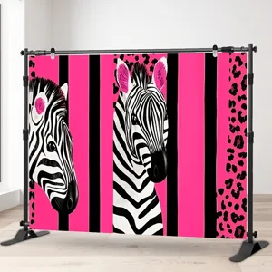 Sfondo fotografico zebrato leopardo rosa e nero per decorazioni di feste e studi foto