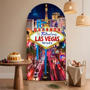 Las Vegas night street arch backdrop for party photo booth