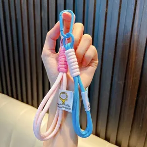 Portachiavi in Corda Intrecciata Colorata Moschettone Ciondolo per Borsa Cinturino Intrecciato Regalo