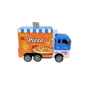 Miniatur-Pizza-LKW-Schlüsselanhänger aus Legierung, Rückziehwagen Spielzeugmodell für Kinder