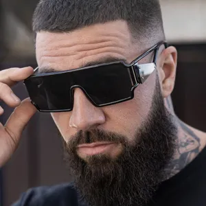 Retro Futuristic Square Sunglasses For Unisex Geometric Hollow Out Large One Piece Lens Eyewear UV400 Protection Shades Y2K Hip Hop Cyberpunk Glasses