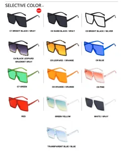 Showcase of multiple color options for oversized retro square frame sunglasses for men and women