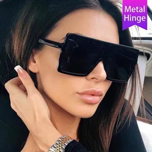 Retro Oversized Square Sunglasses For Women Men PC Frame AC Lens UV400 Metal Hinge Hip Hop Streetwear Fashion Eyewear