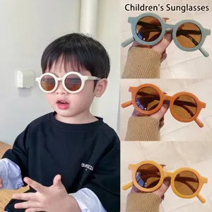 Trendy children's round frame sunglasses with UV400 protection in multiple colors