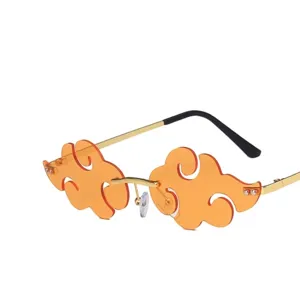 Gafas de sol sin montura en forma de nube con cristales naranja estilo retro