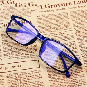 Retro Anti Blue Light Square Glasses Frame For Women Men Korean Literary Style Optical Eyeglasses Clear Lens Decor