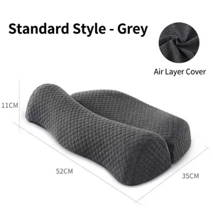 Almohada de espuma viscoelástica mariposa gris con contorno ergonómico y funda de aire