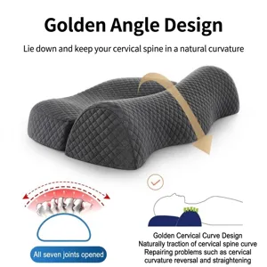 Vista detallada de la almohada ergonómica de espuma viscoelástica de mariposa para el cuello.