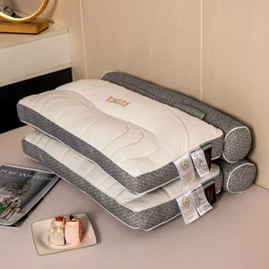 Detail showing the layered structure and soft texture of the cervical pillow set.