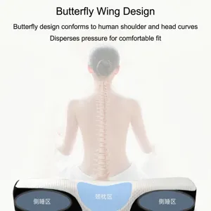 Almohada ergonómica de espuma viscoelástica en forma de mariposa para apoyo del cuello