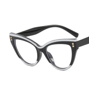 Gafas cat-eye vintage con filtro de luz azul y montura negra elegante para mujer