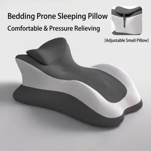 Almohada ergonómica de espuma viscoelástica para dormir boca abajo con cojín ajustable
