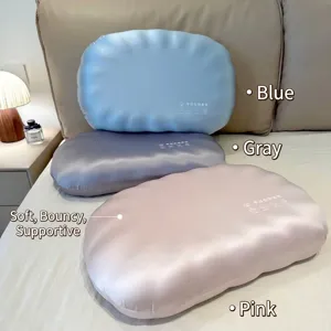 Almohadas de espuma viscoelástica bio en forma de concha en azul, gris y rosa suave