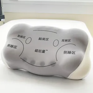 Detailansicht des ergonomischen Memory-Foam-Halskissen mit speziellen Zonen für Nacken und Seite.
