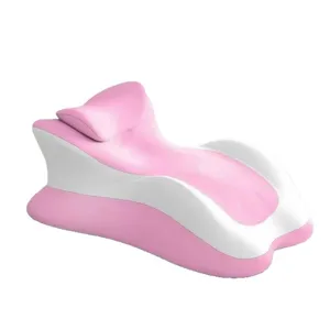 Cojín ergonómico de espuma viscoelástica rosa para leer y usar el móvil con soporte