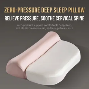 Almohada Ergonómica de Espuma de Memoria de Tracción Refrescante Transpirable Soporte para el Cuello Almohada de Masaje Cervical Funda Lavable