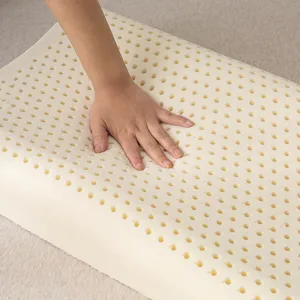 Ergonomic natural latex pillow with massage nodes and breathable holes for neck support