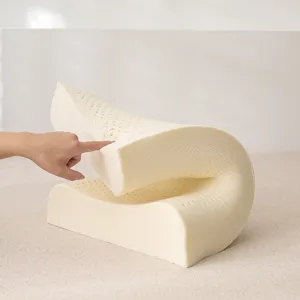 High-quality natural latex massage pillow with wave design for ergonomic cervical support