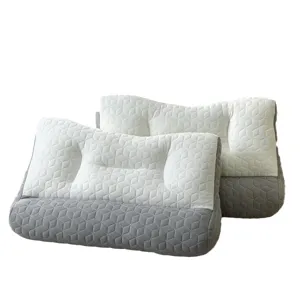 Ergonomic latex cervical pillows with 3D diamond pattern for neck support and pain relief