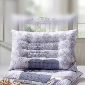 Pair of magnetic health pillows with damask pattern and breathable blue mesh inserts
