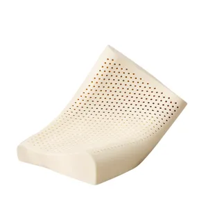 Premium natural latex wave-shaped contour pillow with breathable massage holes for neck support