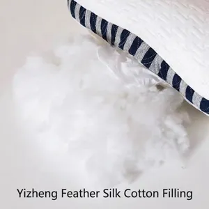 High-resilience knit cotton massage pillow with premium feather silk cotton filling