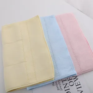 Premium soft latex face towels set in pastel yellow blue and pink colors for skin care