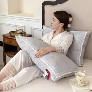 Luxurious gardenia scented pillow with elegant white lace trim and feather cotton filling