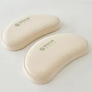 Crescent-shaped cotton linen kids pillow with silicone core for deep sleep