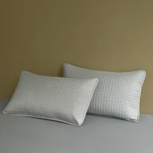 Modern Minimalist Quilted Polyester Pillow Protector White Grey Anti-Sweat Breathable Home Bedroom Bedding Cushion Shield