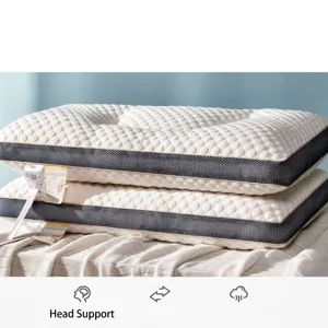 Par de almohadas de hotel suaves con textura de cubo de agua para soporte cervical y cuello