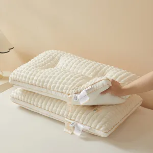 Almohada de gasa de algodón de clase A con relleno de plumón lavable a máquina