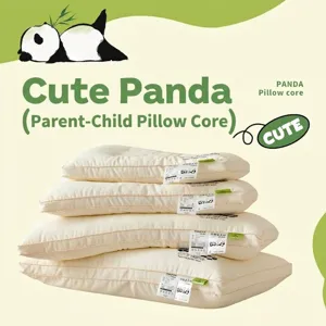 Cartoon Panda Parent Child Neck Support Pillow Soft Polyester Fiber Filling Bed Pillow For Kids And Adults Bedroom Sleeping