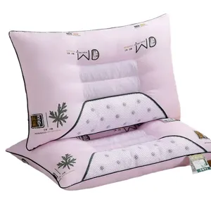 Ergonomic wormwood herbal pillow with 3D partition design and breathable mesh