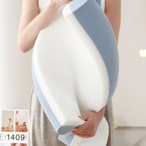 Almohada cervical ergonómica de espuma viscoelástica bicolor con diseño en S cómodo