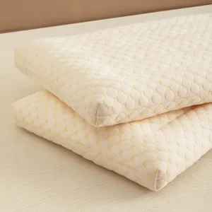 Soft washable fiber pillow with honeycomb texture for neck support and comfort