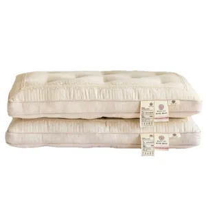 Luxury Japanese linen neck support pillow with breathable rose pattern quilting