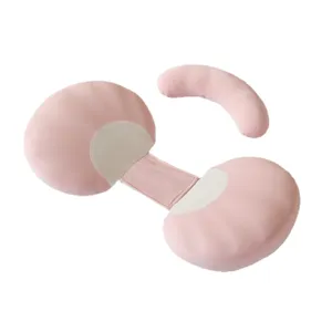 Almohada de embarazo de espuma viscoelástica rosa en forma de concha para apoyo lateral