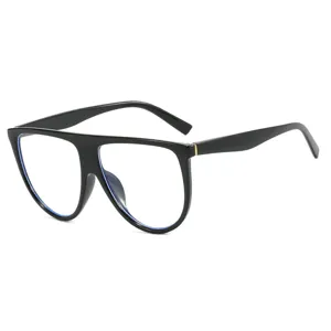 Modische Retro Übergroße schwarze Brille mit Blaulichtfilter-Gläsern für Damen