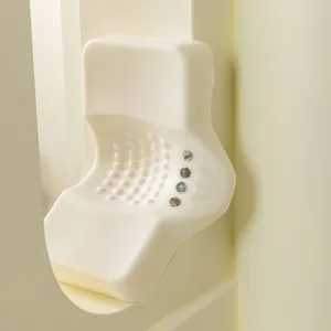 Almohada cervical ergonómica de espuma viscoelástica con partículas de masaje e insertos de jade.