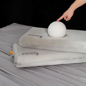 Almohada de espuma viscoelástica de seda fría gris premium para soporte cervical y descanso