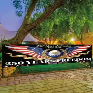 Banner da giardino per il 250° anniversario degli Stati Uniti con aquila calva e bandiera