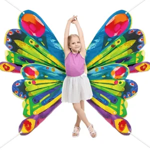 Colorful butterfly shaped photo backdrop banner for children birthday party decoration