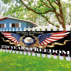 Striscione da esterno per il 250° anniversario USA con aquila calva e bandiera americana
